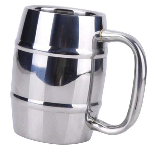 Taza de café de 550 ml, para camping, de acero inoxidable de doble pared, con asa 550ml