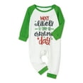 thumbnail image 6 of Michellecmm Christmas Family Pajamas Matching Set Letter Print Long Sleeve Tops and Green Plaid Pants Sleepwear, 6 of 10
