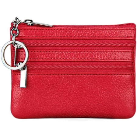 Portefeuille Mini En Cuir Avec Porte-Clés - 11x9cm - 3 Compartiments - Pour Homme Et Femme - Rose