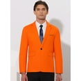 thumbnail image 3 of Unique Bargains Men's Business Slim Fit Sports Coats One Button Formal Blazers XL Orange, 3 of 6