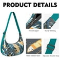 thumbnail image 2 of Aloha Jungle Leaves Crossbody Bag for Women Hawaiian Floral Corduroy Shoulder Purse with Adjustable Strap Tropical Plant Crescent Sling Bag for Daily Use, 2 of 5