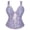 Blue, variant on Women's Lace up Gothic Jacquard Shoulder Straps Tanks Overbust Shaper Corset Bustiers Tops Pink XXL
