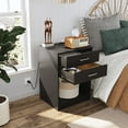 thumbnail image 6 of Black Nightstand with USB Port & 2 Storage Drawer, Sofa Side Storage Stand Cabinet for Bedroom Living Room, 6 of 9