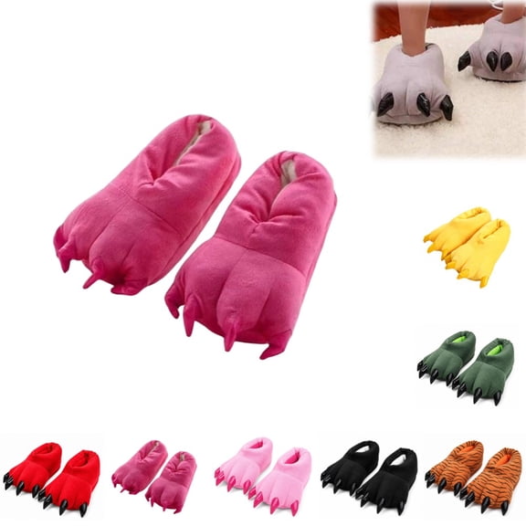 Children Warm Monster Claw Plush Slippers Slip On Indoor Non Slip House Slippers Boys Girls Daily Wear Halloween Party Footwear