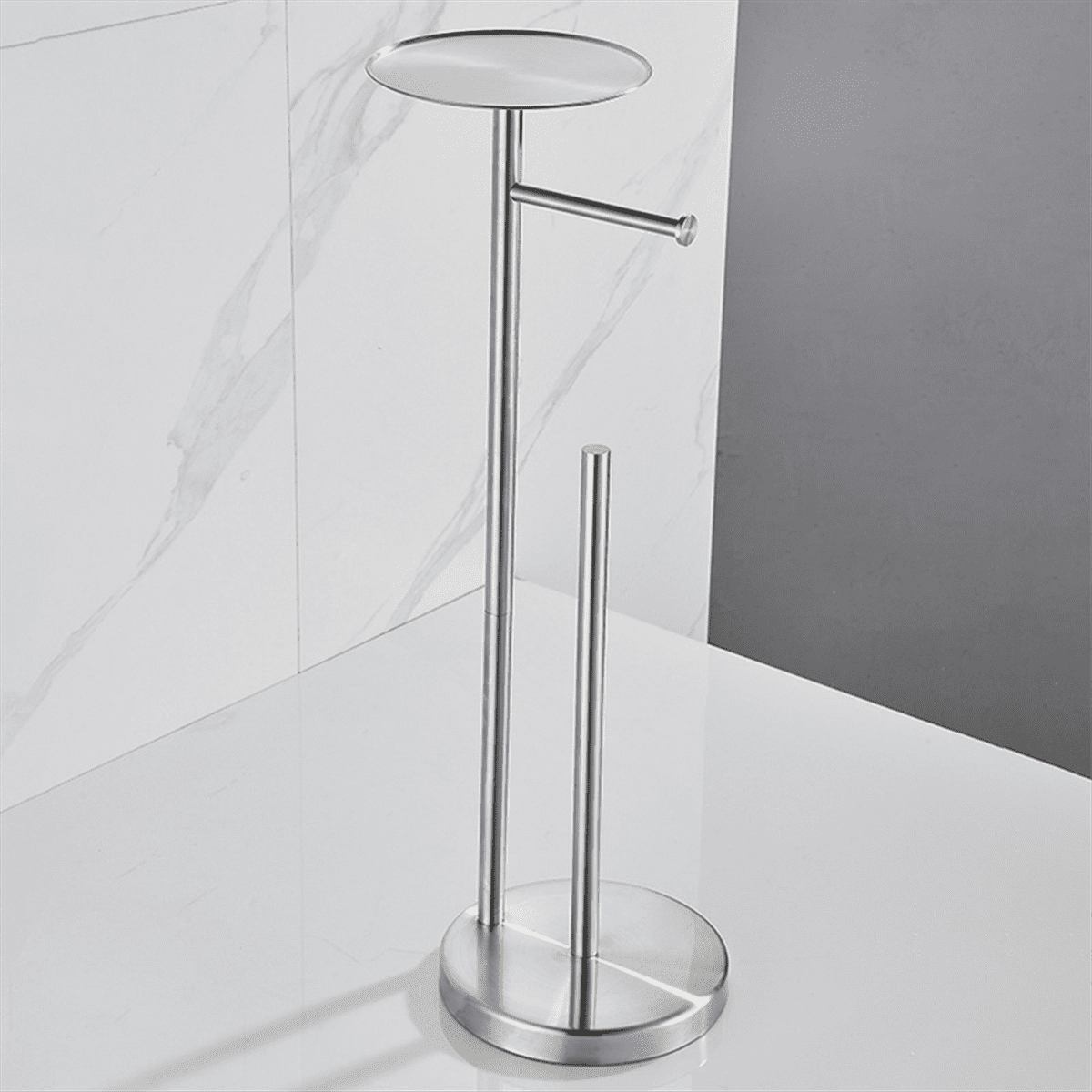 Freestanding Toilet Roll Holders Stainless Steel Anti-Rust Standing Toilet Paper Stand with Heavy, Brushed Gold,1 x Vertical roll holder,Brushed Gold