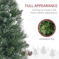thumbnail image 4 of HOMCOM 6ft Tall Pencil Artificial Christmas Tree, Xmas Tree with 618 Snow Dipped Branches, Auto Open, Steel Base, Green, 4 of 8