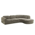 thumbnail image 3 of Christopher Knight Home 111" Modern Curved Sectional Sofa for 5 with Ottoman, High-Density Foam, Dark Brown, 3 of 13