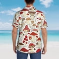 thumbnail image 4 of Balery Cartoon Mushrooms Camisas hawaianas de manga corta para hombre, camisas playeras de corte holgado, camisas de vacaciones con botones,Large, 4 of 7