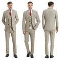 thumbnail image 2 of Beauty-Emily Men’s 3-Piece Suit Set – Vertical Striped Blazer, Vest & Pants, Classic Two-Button Design for Wedding, Business, Party, or Formal Events, 2 of 8