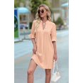 thumbnail image 6 of Summer Dresses for Women V Neck Short Sleeve Casual Shift Dress Orange L, 6 of 9