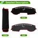 thumbnail image 4 of Cubierta del tablero Unique Bargains para RAM 3500 2019-2025 sin HUD, cubierta del tablero interior del automóvil antideslizante/antipolvo de poliéster negro con borde rojo 1 pieza, 4 of 7