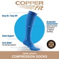 thumbnail image 6 of Copper Fit® Compression Socks, Copper Infused Easy-On/Off, 1-pair, Unisex, Heather Blue, S/M, 6 of 7