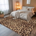 thumbnail image 4 of 8x10 Area Rugs, Leopard Printed Non-Skid Rubber Backing Large Rectangle Rugs - Living Room Bedroom Home Office, Modern Animals Textured Brown Indoor Floor Mat Carpets Washable Rug, 4 of 9