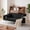 Black, variant on LJAN 74-Inch Plush Corduroy Futon Sofa Bed Upholstered Futon Daybed W/Golden Legs & Cup Holders,Modern Loveseat Couch Convertible Sleeper Sofabed for Apartment Home Office
