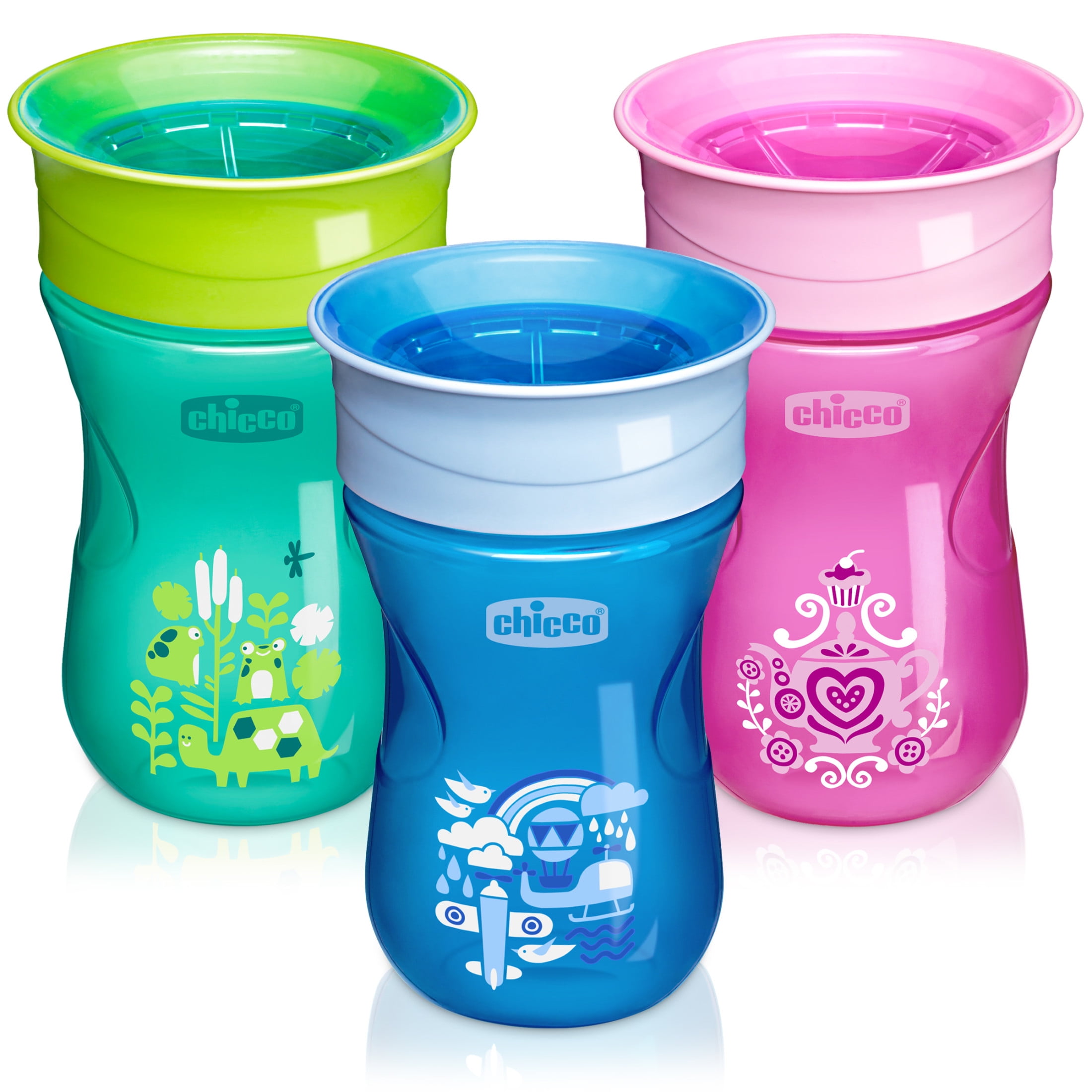 Chicco 360° Spoutless Rim Trainer Sippy Cup 9m+ in Pink