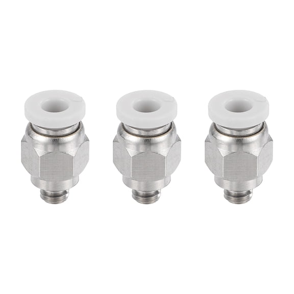 3 Pack Pneumatic Fitting, PC4-M5 Push to Connect Pneumatic Tube Fittings, Straight Through Fitting for 3D Printer, 4mm Tubes, White