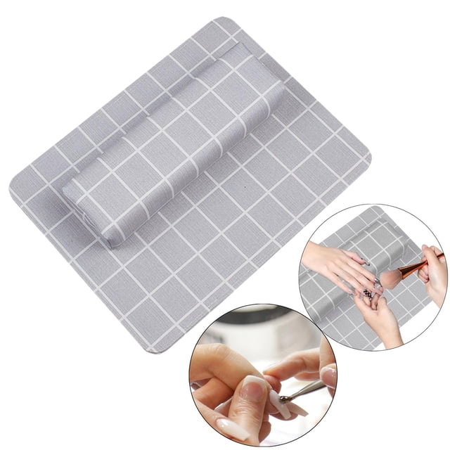 Herramienta de arte de uñas de manicura a mano con almohadilla de arte portátil accesorios de arte de uñas no slip almohada manual para uñas acrílicas Gris