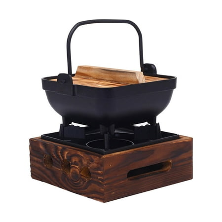 

1-2 People Japanese Sukiyaki Stew Pot Camping Cast Iron Stockpot Hanging Pot for Picnic Cookware Tableware Outdoor Camping Tools with Pot 14cm Base 16x6cm