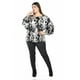 thumbnail image 1 of Blusa diseño tipo capa Roman Fashion /Tallas Extras, 1656 (Negro vaca) negro 36, 1 of 4