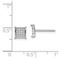 thumbnail image 3 of 925 Sterling Silver Rhodium-plated CZ PavÔøΩ Princess Square Post Earrings; for Adults and Teens; for Women and Men, 3 of 3