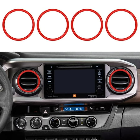

Thor-Ind 4pcs A/C Air Conditioning Vent Outer Rings Trim Decoration Cover Compatible with Toyota Tacoma 2016 2017 2018 2019 2020 2021 2022