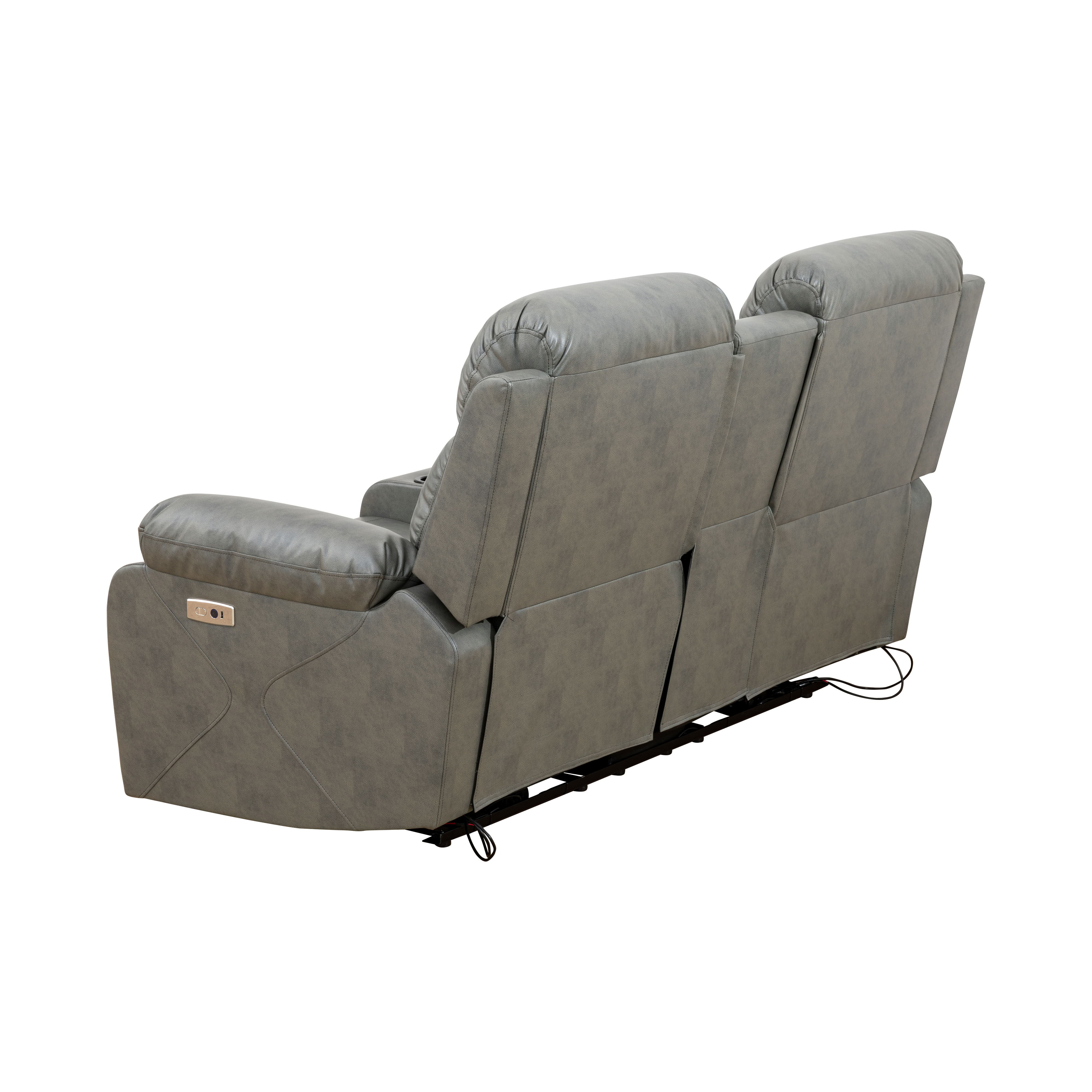 MAYEERTY 2-Seater Recliner Loveseat, Breathable Leather Loveseat Sofa with LED Lights & Storage for Apartment Living Room