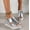 Silver, variant on Women's Metallic Espadrille Wedge Sandals, Open Toe Ankle Strap Platform Heels, Casual Summer Shoes for Beach, Vacation, Daily Wear Silver 37