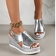 thumbnail image 2 of WILLBEST Sandalias De Piso Para Mujer Sandalias Metálicas Con Cuña Y Talón Descubierto Para Mujer, Sandalias Bohemias De Verano, 2 of 8