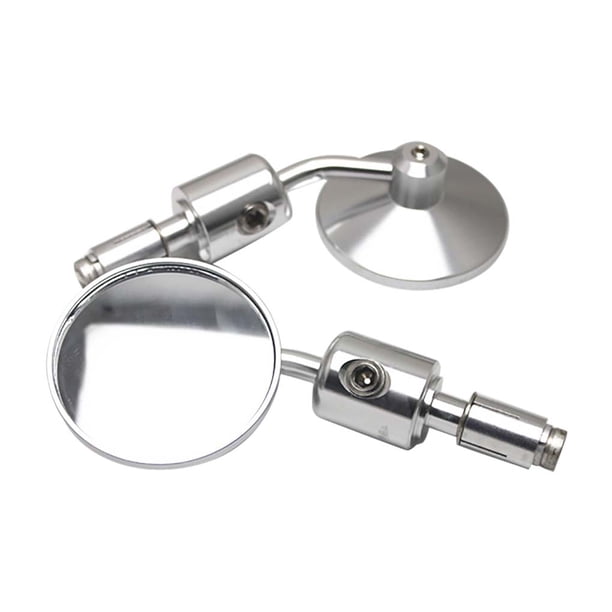 Paquete de 2 espejos de motocicleta Kits de herramientas duraderos Universal 360 ° Rotación corrosión resistente a la resistencia a mano accesorios de ciclomotor plateado Vogacara VI002054-02B