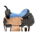 thumbnail image 2 of Resistance Western Barrel Racing Suede Seat Saddle with Floral Tooled Leather Skirt and Rough Out Fender -15, 16 Inch, 2 of 5