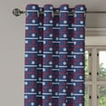 thumbnail image 3 of Ambesonne Navy Blue Grommet Curtain, Nautical Borders, 50" x 63", Red White Dark Blue, 3 of 6