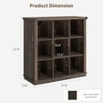 thumbnail image 2 of Garvee 9 Cube Storage Organizer Bookshelf, 37.4" Grey 4-Tier Farmhouse Bookcase, Long Low Wood Storage Shelf for Entryway & Living Room,Grey, Black, 2 of 9