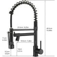 thumbnail image 6 of ANGELES HOME LED Light Kitchen Faucet with Pull Down Sprayer, Single Handle Kitchen Sink Faucet with 2 Spout, 360° Rotation, Matte Black, 6 of 9