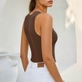 thumbnail image 6 of ClodeEU Women's U Neck Sleevelsee Tank Top ,Summer Casual Going Out Workout Basic Tops Brown,Women's Plus XL, 6 of 7