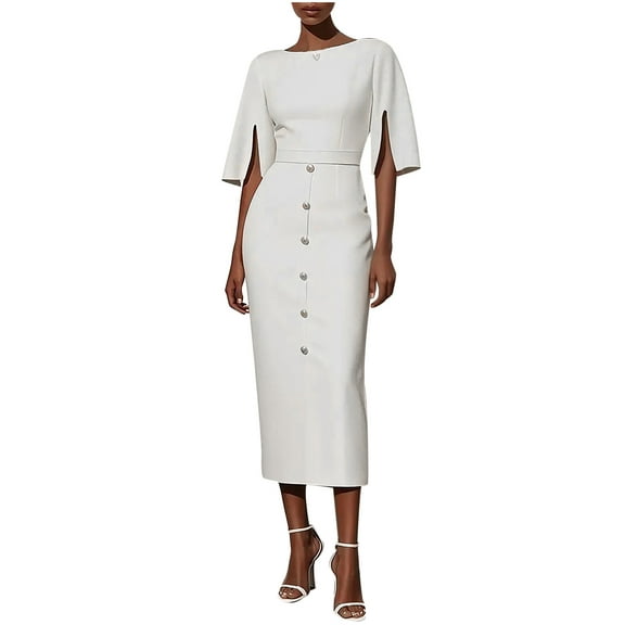 Felirenzacia Women’s Sexy Church Dress, Casual Pencil Party Office Business Work Wear, Suit Dress, Fall Wedding Guest Dress