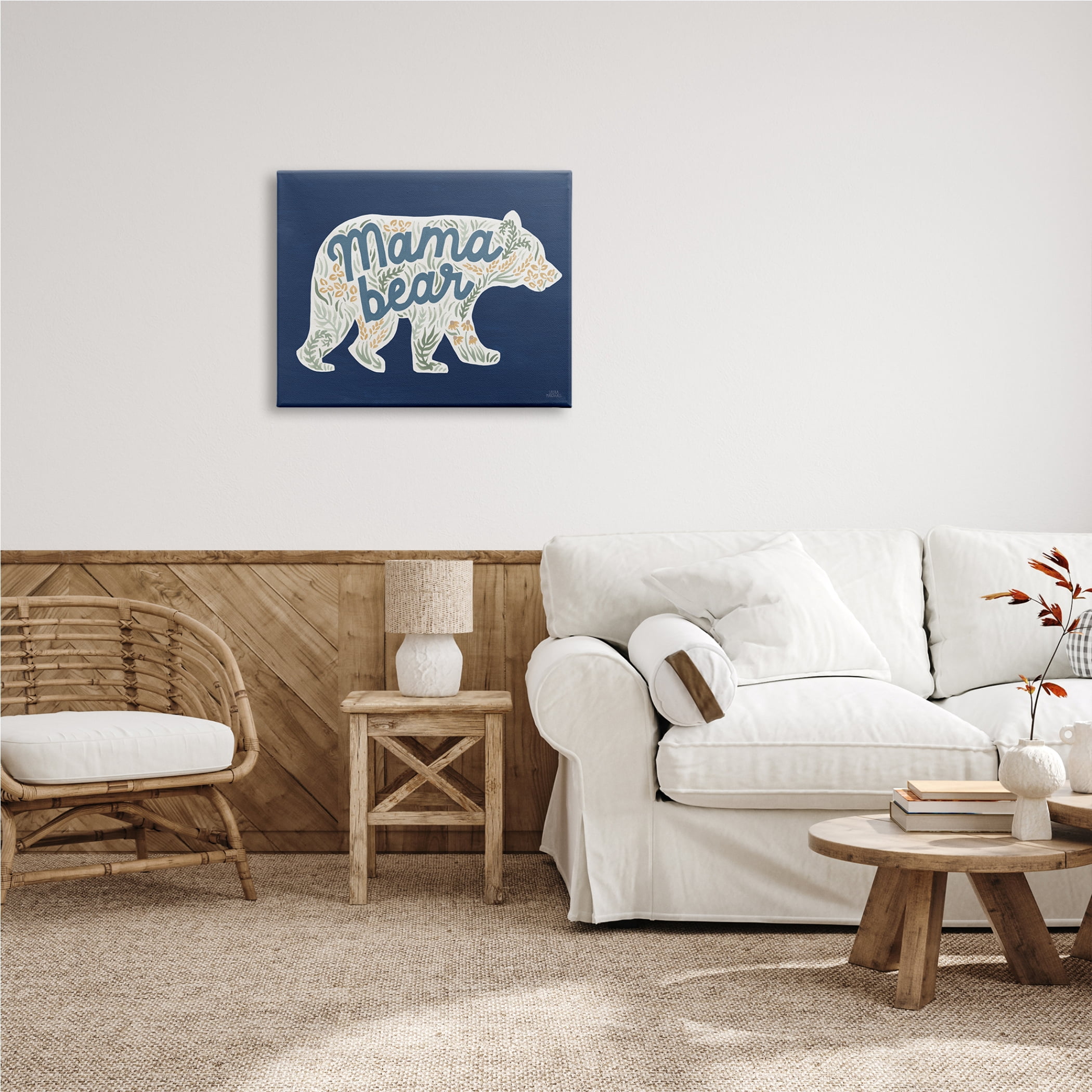 Stupell Industries Blue Mama Bear Botanicals Botanical & Floral Painting Gallery Wrapped Canvas Print Wall Art, 30 x 24
