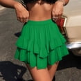 thumbnail image 2 of Fewfanhot Womens Skirts Casual Boho Ruffle Tiered Skorts High Waist Mini Skirts Golf Tennis Shorts, 2 of 7