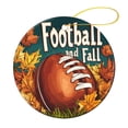 thumbnail image 1 of Fall And Football Autumn Leaves Christmas Ceramic Ornament Hello Fall Football Autumn Maple Leaf Flowers Double-Sided Printed 3" Ceramic Christmas Ornament Christmas Tree Hanging Accessories, 1 of 1
