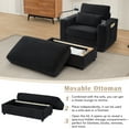 thumbnail image 4 of Harper & Bright Designs Accent Chair with Storage Ottoman for Living Room, Single Sleeper Sofa Armchair with Cup Holders and USB Ports, Chenille Lounge Sofa Bed with Phone Holder, Black, 4 of 18
