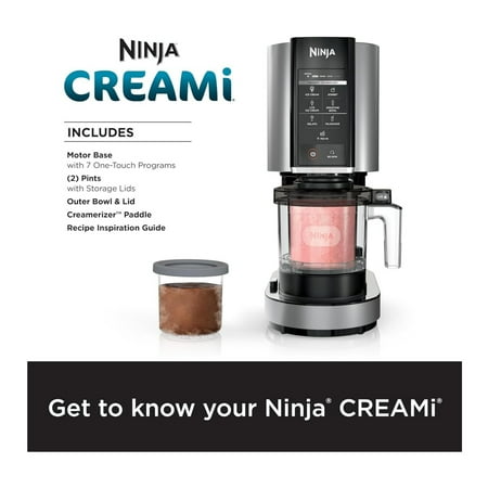 Ninja - CREAMi, Ice Cream Maker, 7 One-Touch Programs - Cloud Silver