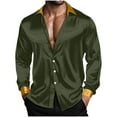 thumbnail image 6 of RongHuan Men's Big and Tall Dress Shirt Long Sleeve Button Down Tops Loose Fit Lapel Shirts Oversize Formal T-Shirt, 6 of 9