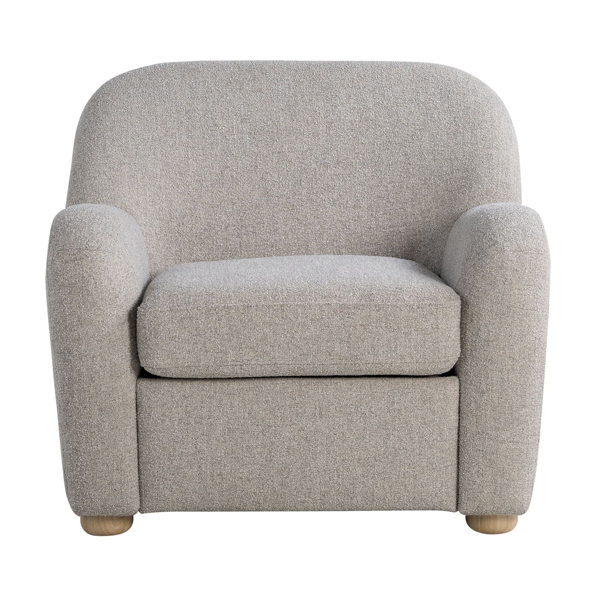 Studio Living Genifer Modern Arm Chair, Pebble Gray Boucle Fabric