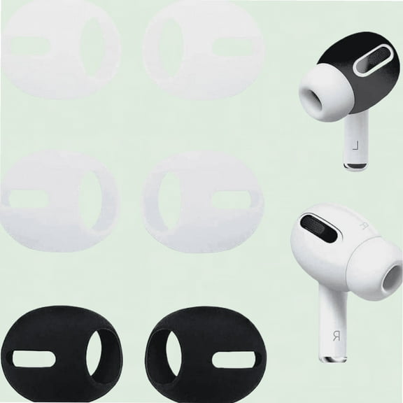 AirPod Pro 2 Ear Tips Ear Gels Anti-Slip Silicone Cover for AirPods Pro 2, 3 Pairs (Clear/White/Black)