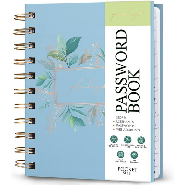 xianlin-Password Book Premium \u2013 Small Internet Address Organizer with A-Z Tabs \u2013 Pocket Website Password Keeper with Alphabetical Tabs \u2013 4.7x5.7\u2033, Hardcover (Spring Blue)