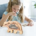 thumbnail image 5 of Hovilon Bear Piggy Bank，Expertly Handcrafted Wooden Piggy Bank for Boys Girls Adults | Durable Oak Wood with Organic Glass Side Wooden Coin Bank for Building Money Habits on Clearance, 5 of 8