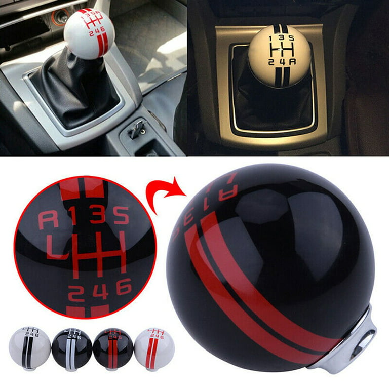 Black & Red 6 Speed Car Manual Gear Shift Knob Ball Fit For Ford  Mustang GT 500