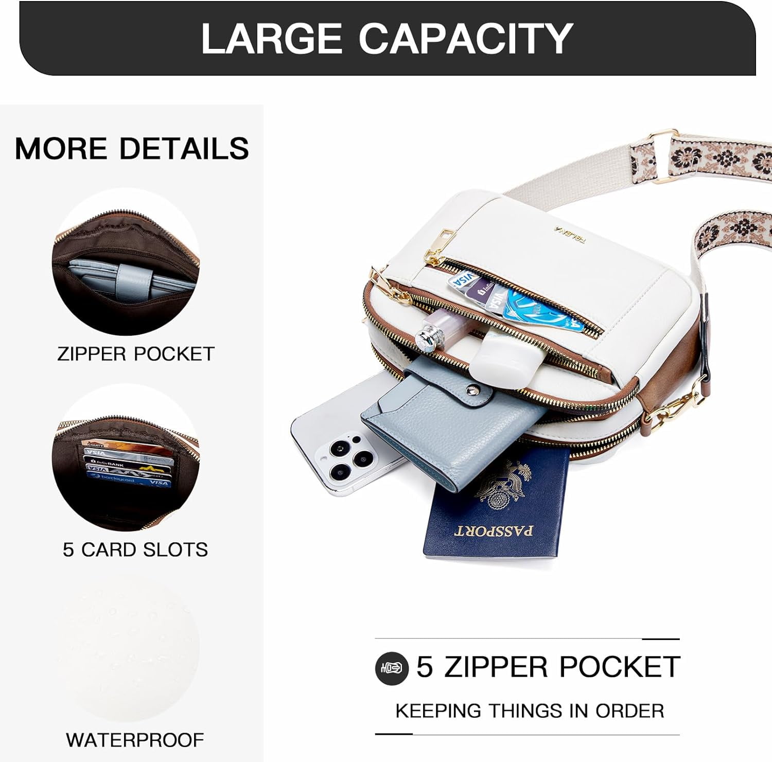 Crossbody Purse for Women Small Crossbody Bags Trendy Vegan Leather with Adjustable Shoulder Strap