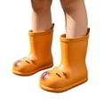 thumbnail image 6 of Angala Baby Rain Boots Mid Calf Capybara Design Waterproof Lightweight Cute Rainy Season Rain Boots Kids Size 8-9 Years Orange, 6 of 8