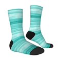 thumbnail image 4 of Yiaed Teal Turquoise Print Great elasticity Crew Socks Sports socks for Men and Women, 4 of 5