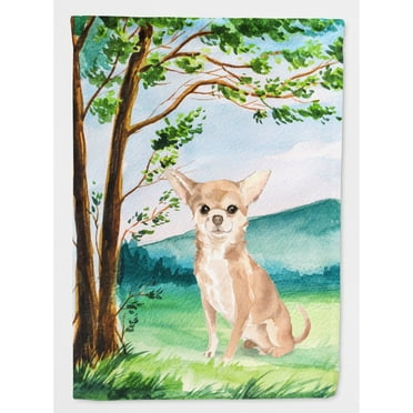 Carolines Treasures CK2018CHF Under the Tree Chihuahua Flag Canvas House Size  Large multicolor